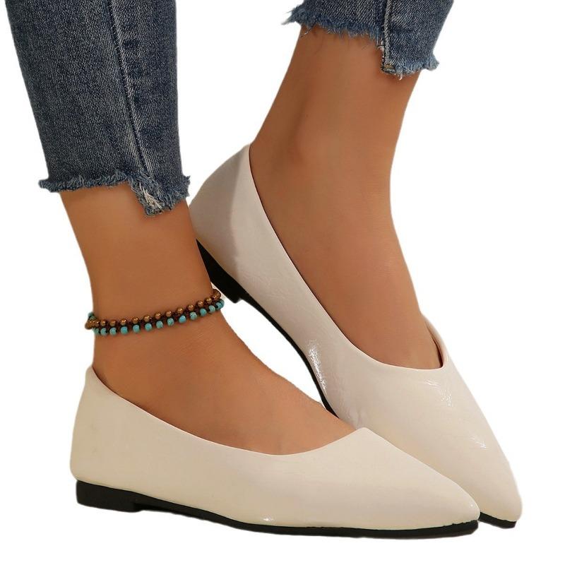 Large Size Flat-soled Single Shoes Women's Spring and Autumn New Pointed Shallow Mouth Comfortable Doudou Shoes