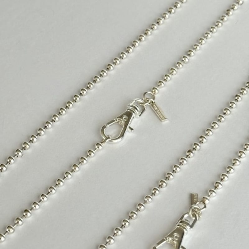 THE BORING stuff silver ball chain necklace (2type)