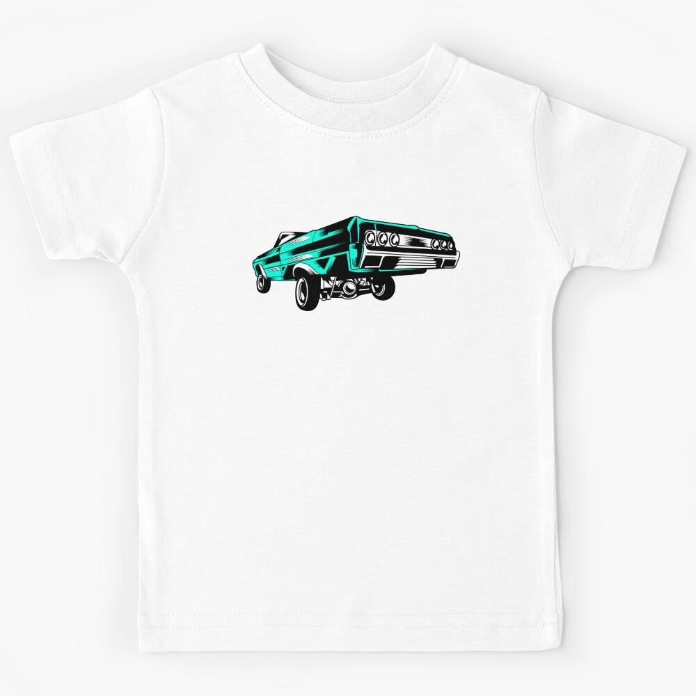 American Lowrider. Aqua. Black Kids T-Shirt 170