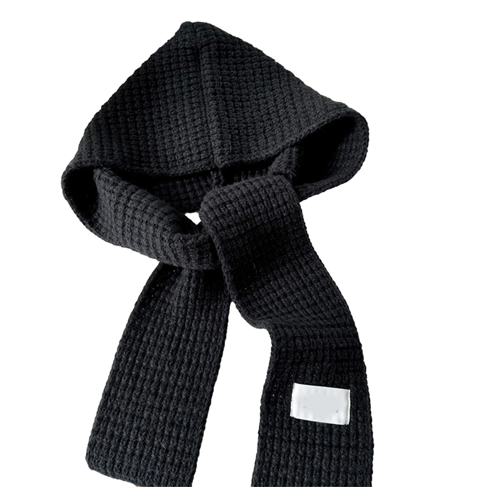 

Versatile and Trendy Shawl Knotted Shawl Wraps with Cute Crocheted Hood Elegant Knitted Shawl Knotted Wraps чёрный