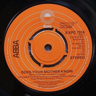 7-Zoll Schallplatte ABBA - Does Your Mother Know SEPC7316 Epic 1979 UK Pop Gebraucht