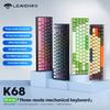 Customizable 68-Key RBG Backlit Wired Mechanical Keyboard 2.4G+BT Hot Swappable Low Profile Plastic Keys for Gaming Computer
