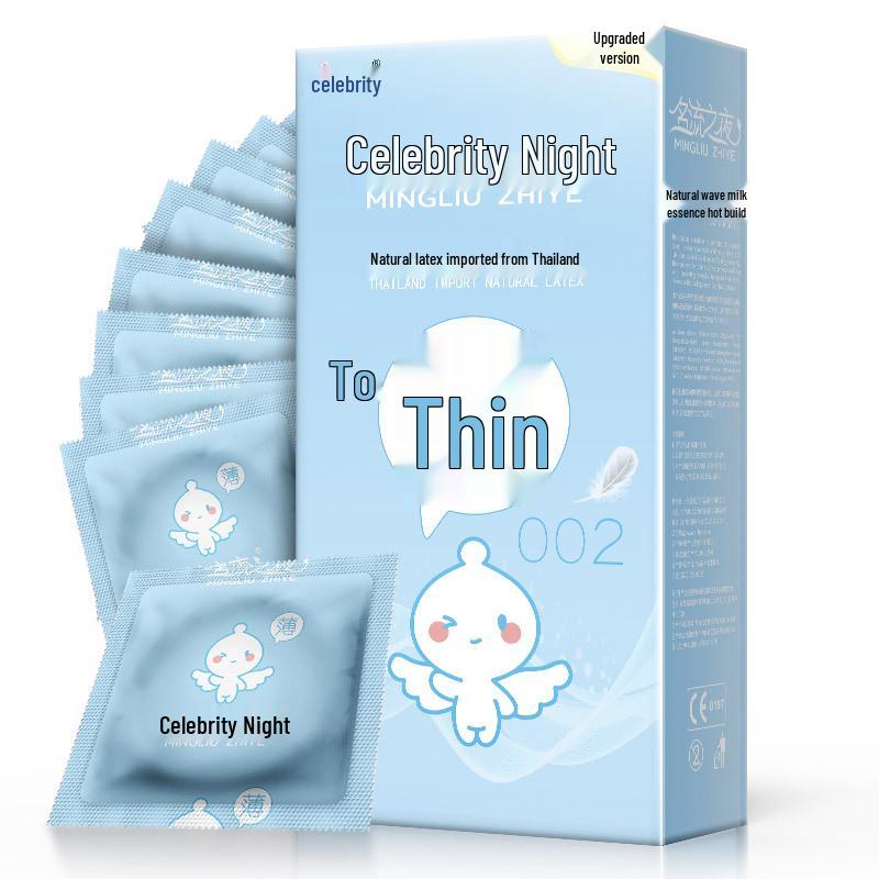 Ultra Thin Ribbed & Lubricated Condoms with Hyaluronic Acid - 10 Pack Adult Sex Toy