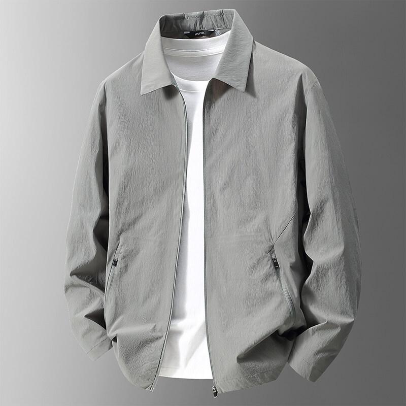 2026 Casual Men s Jacket Business Men s Lapel Jacket Fashion Outerwear 170/88A серый