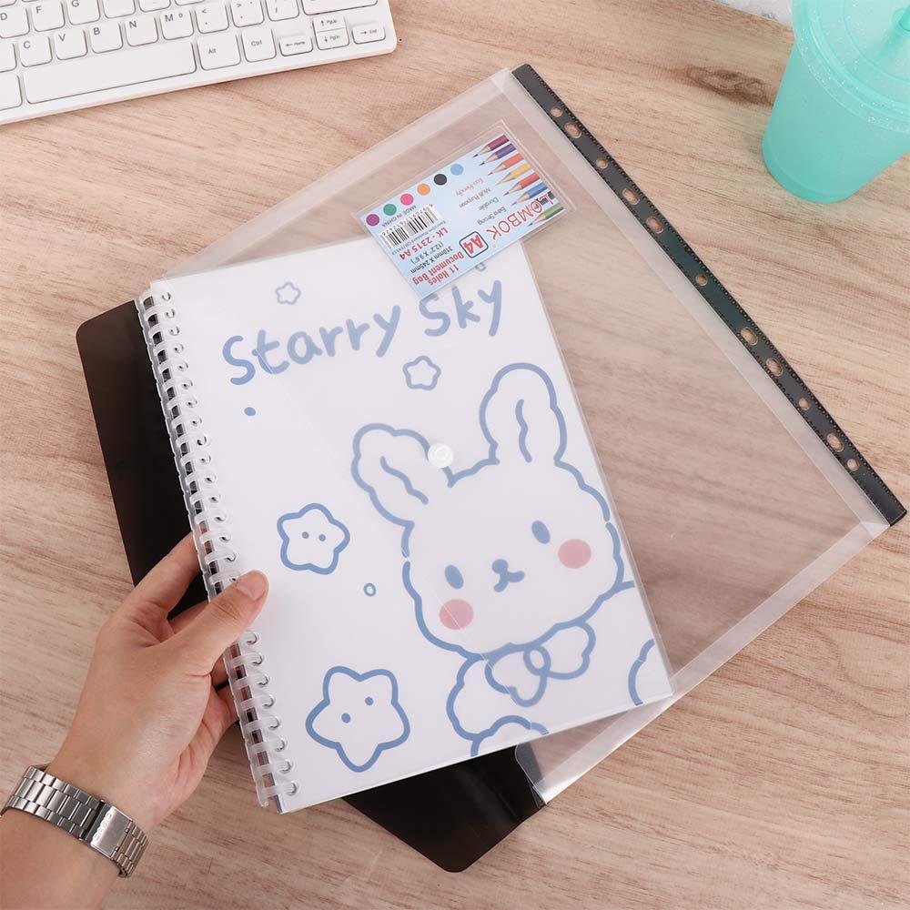 Closure Storage Bag Transparent A4 File Folders Document Bag Test Paper Holder Document Organizer