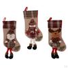 Santa Claus Snowman Elk Bottom Plaid Candy Bag Decoration