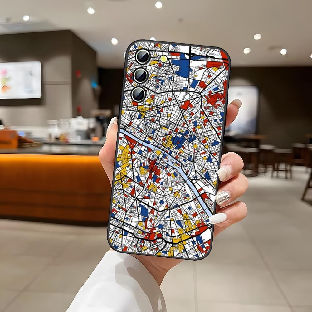 M-Mondrians Phone Case For S25 Samsung S26 S24 Ultra S22 S23 S20 Fe S21 Plus A54 A34 A16 A53 Back Cover