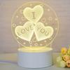 Customize Acrylic 3D Illusion LED Warm White Night Light for Living Room Kids Bedroom Decorative Lamp with USB Power