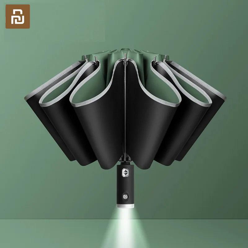 UV Automatic Umbrella With Reflective Strip Rain Wind Resistant Trip Sun Reverse Umbrellas Folding Umbrella For Xiaomi