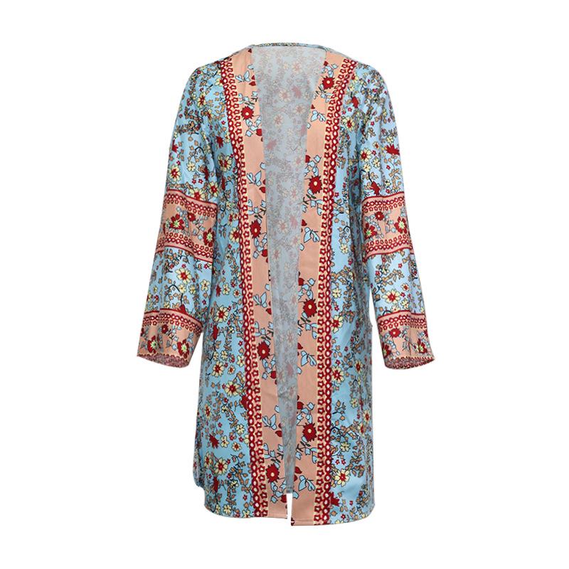Women's Summer 2023 Bohemian Long Sleeve Printed Cardigan