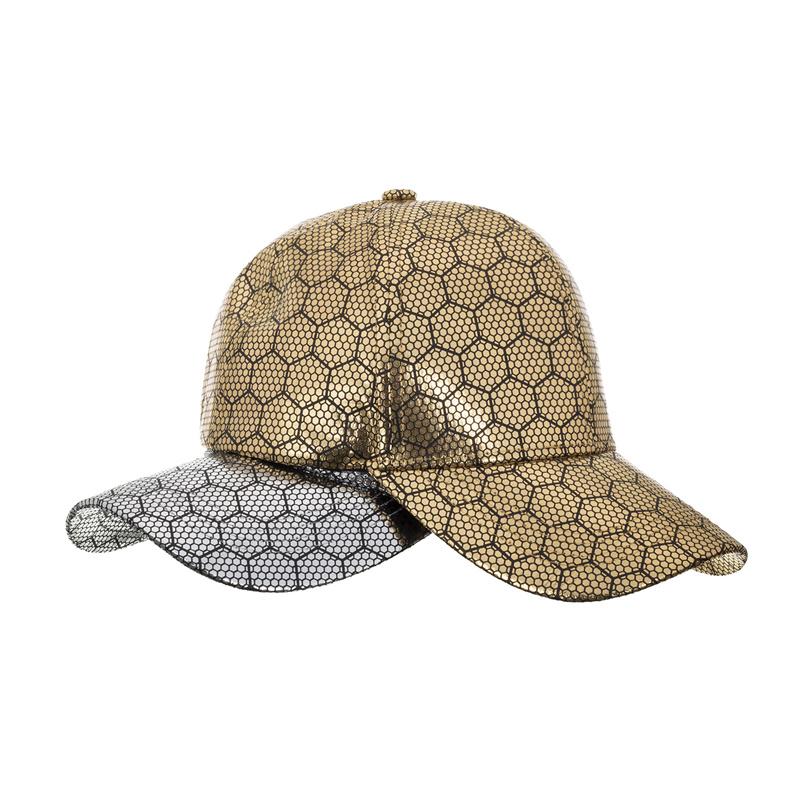 Spring Autumn Hexagon Gold Silver Baseball Cap Male Outdoor Sunscreen Sun Cap Female Ponytail Panama Cap Visor Hats Snapback Hat