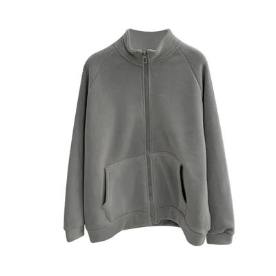 Double-sided Warm-up Velvet Zipper Jacket Cardigan for Women Winter Solid Color Loose Coat Top for Women