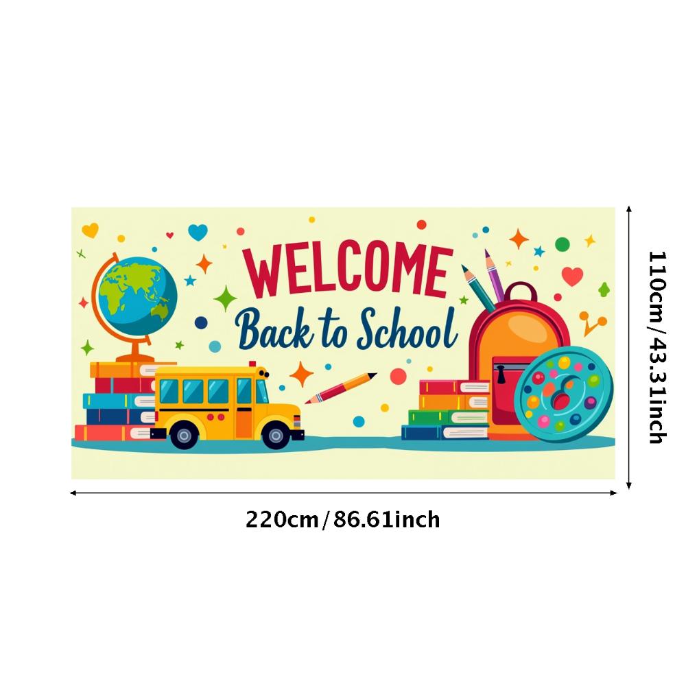 Welcome Back To School Banner Colorful School Bus Design Backdrop Decorations Classroom Events Party Supplies Photography Props