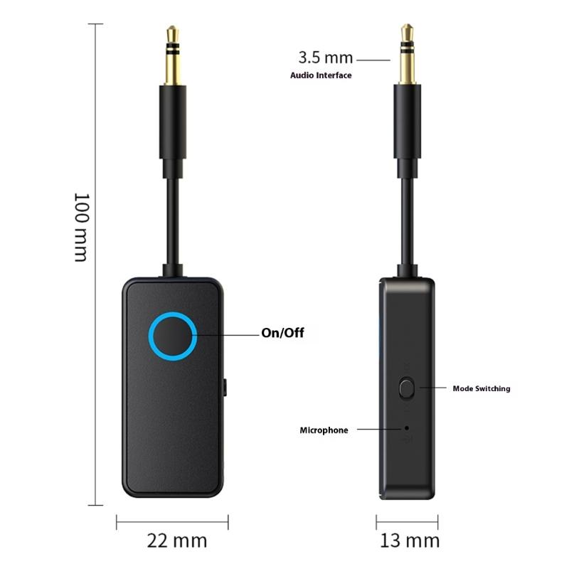 2 in 1 Bluetooth-compatible Audios Transmitter Receiver 5.4 Technology 3.5mm Plugs Wireless Adapter For Homes Gym Travel