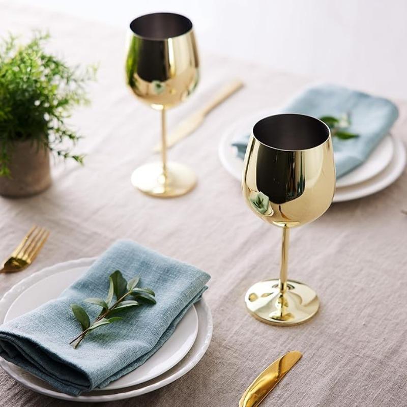 6 stk Rustfritt Stål Glass Cocktail Kreativt Metall Vinglass Bar Restaurant Champagne Rødvinsglass Drikkeglass Barutstyr Kopp