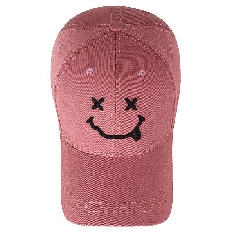 Embroidery Three-dimensional Expression Smiley Face Spring and Autumn Sun Hat Boys and Girls Youth Versatile Korean Version Outdoor Sport Baseball Cap