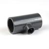 Dark Gray PVC Reducing Tee for Aquariums: Large to Small Connector