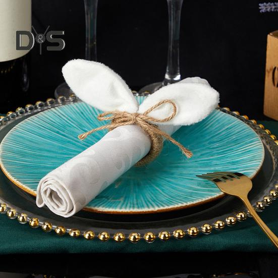 Easter Bunny Napkin Ring Spring Themed Napkin Holder Rabbit Ear Napkin Buckle Table Decorations for Dinner Party Banquet Events