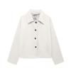 Ladies' Solid Color Fashionable Long Sleeved Button Casual Top,  Jacket Jacket Jacket