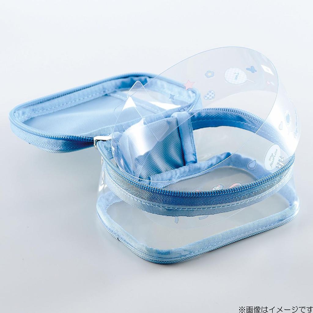 LIHIT LAB myfa Oshikatsu Plush Toy Decoration Box Pouch Mini Powder Blue A3305-14