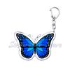 Beautiful Lavender Flower Monarch Butterfly Keychains Ring for Accessories Bag Butterflies Pendant Key Chain Jewelry Fans Gifts
