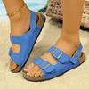 Fashion 2025 Fashion Ladies Shoes Buckle Strap Women's Sandals New Plus Size Open Toe Casual Summer Outdoor Beach Flat Slippers Zapatos