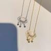 S925 Auspicious Clouds Ruyi Peace Lock Necklace - Ethnic Style Women's White Chalcedony Clavicle Chain