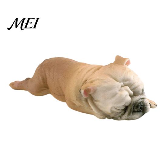 Decorative Dog Statue Simulated Sleeping Model, Realistic Lying French Bulldog Figurine, Mini Handcrafted Figurine PVC Animal Educational Toy