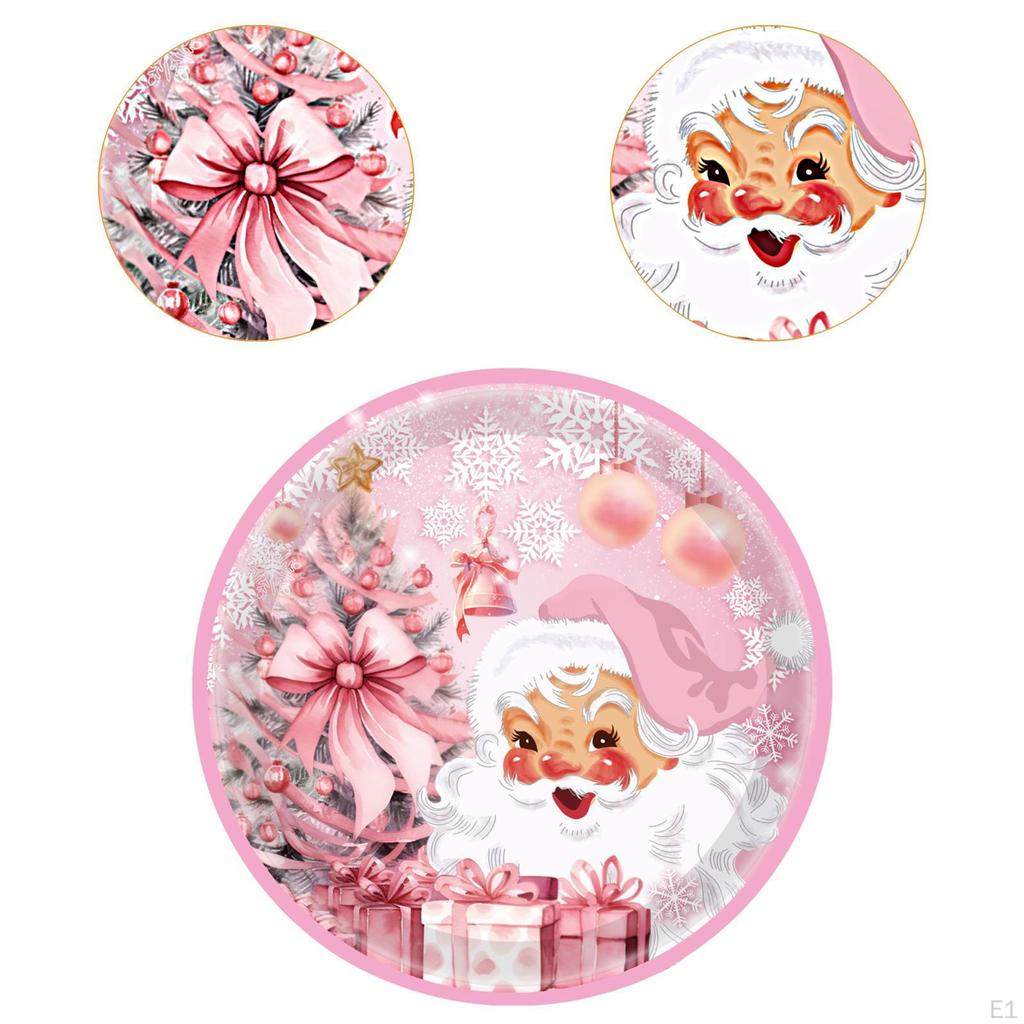 16 Stück Weihnachtsdekorationsplatten Rosa Zubehör Geschirr für Babyparty 7 Zoll