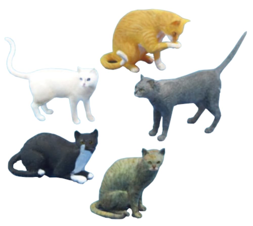 

Passion Models Масштабный смоляной набор Набор из 5 кошек для любителей кошек 1/24 (P35T-025) - (животные)