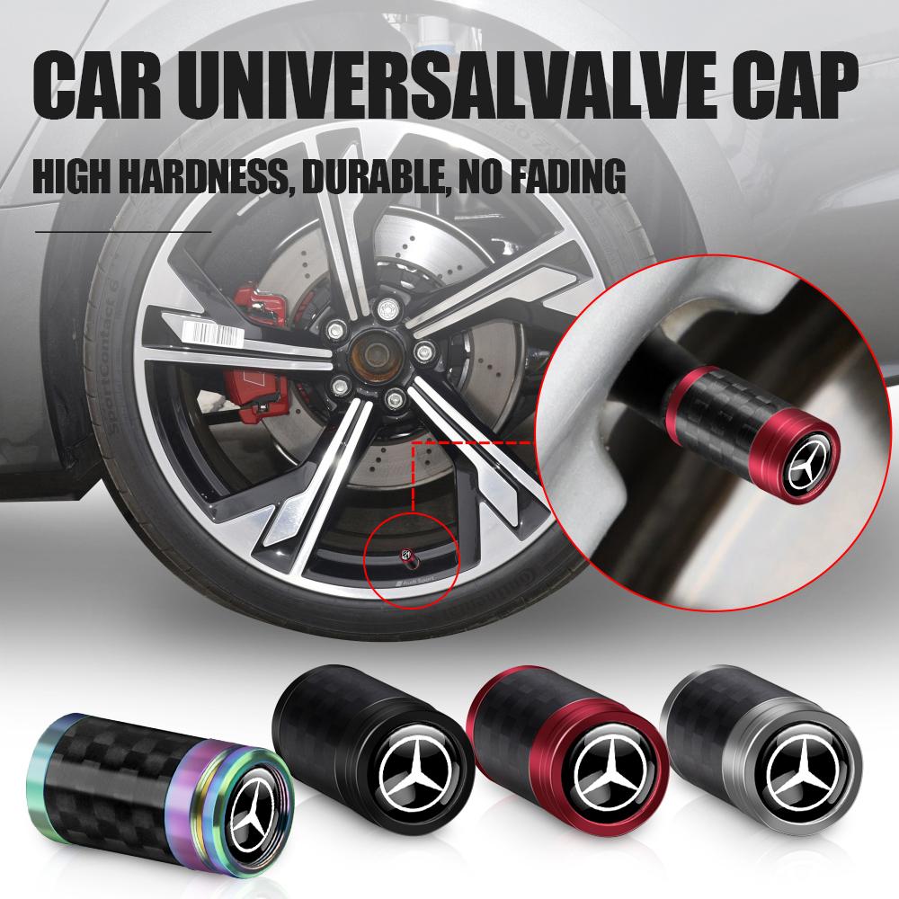4PCS Carbon Fiber Car Styling Wheel Tires Valve Cap for Mercedes Benz AMG GLA GLB W210 GLK W220 W126 GLC W204 W212 W176 W108 CLA AR4