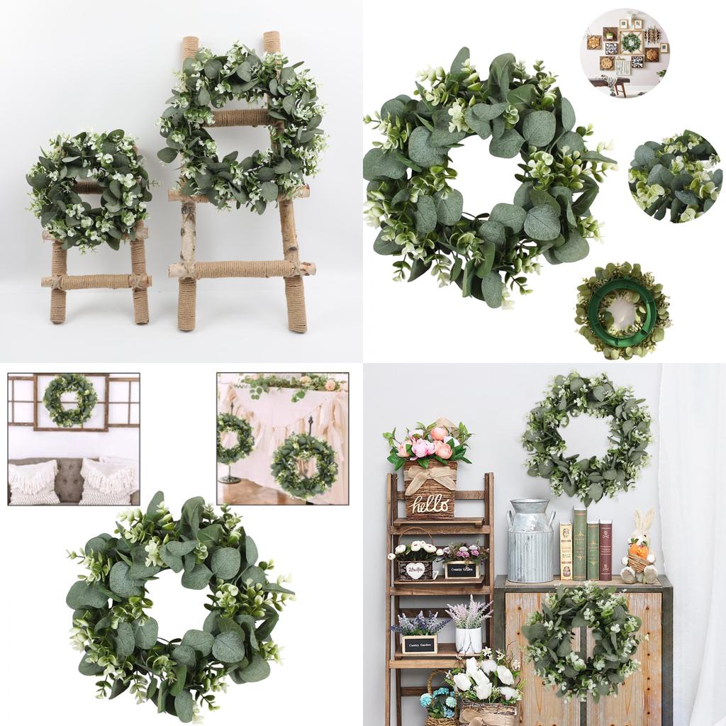 Small Eucalyptus Hanging Wreath Artificial Plant Door Decoration