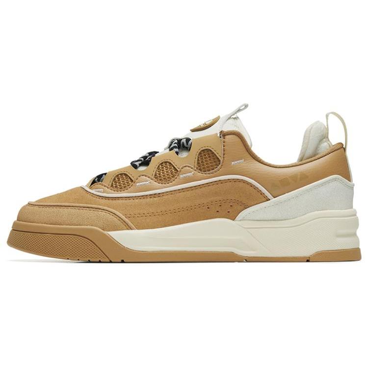 Anta Jie Ao Puffy Shoes Slip Resistant Cushioning Breathable Low top Skateboard Shoes Women's Tawny 122248053-4