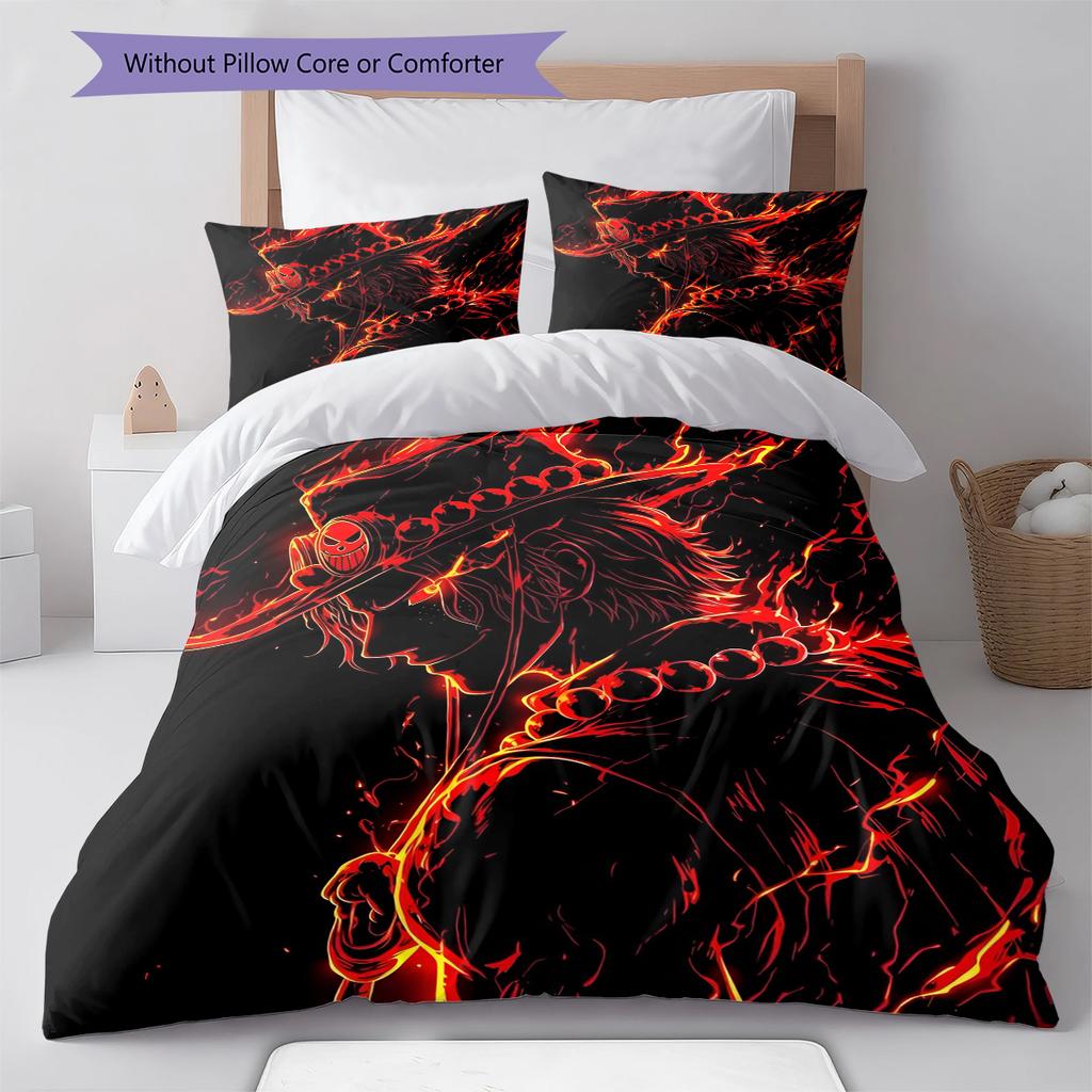 Cartoon Pattern Bedding Quilt Set Quilt Cover Pillowcase Home Decoration Birthday Gift (1 * Duvet Cover + 2 * Pillowcase, Without Core)