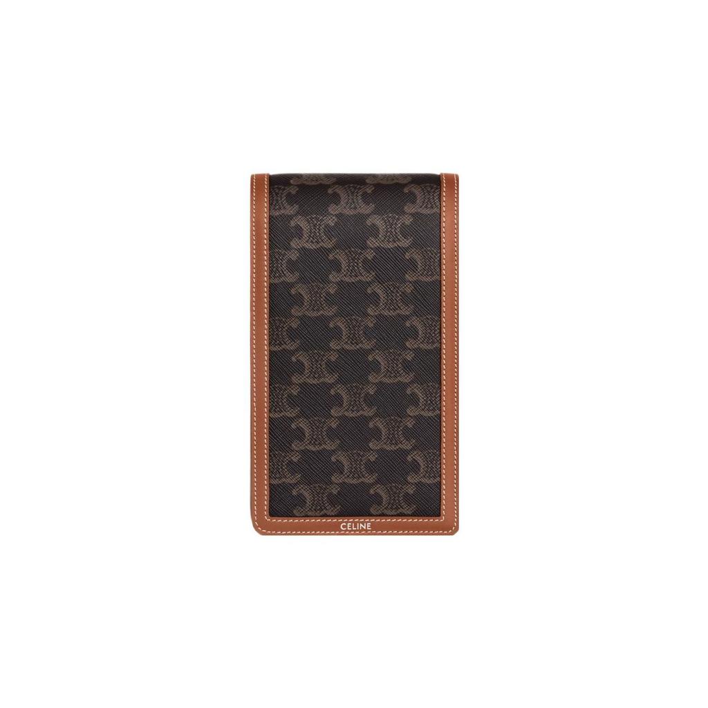 Celine Monogramm-Druck Magnetverschluss Leder Geldbörse Herren Geldbörse Braun 10K882EEN-04LI