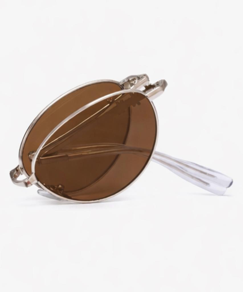 Likkeullou Rc Stainless Steel Epoca F Folder Sunglasses Brown