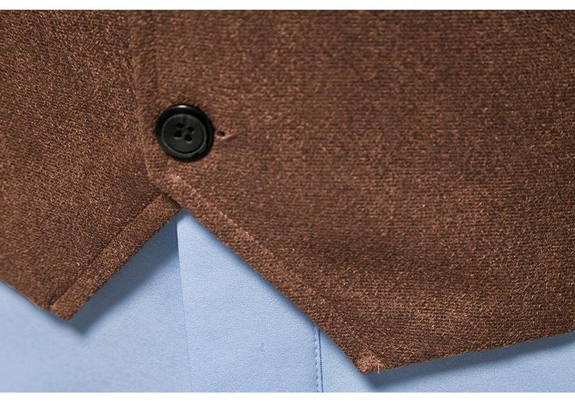 2023 Spring Slim-fit Suede Single-breasted V-neck Men's Waistcoat