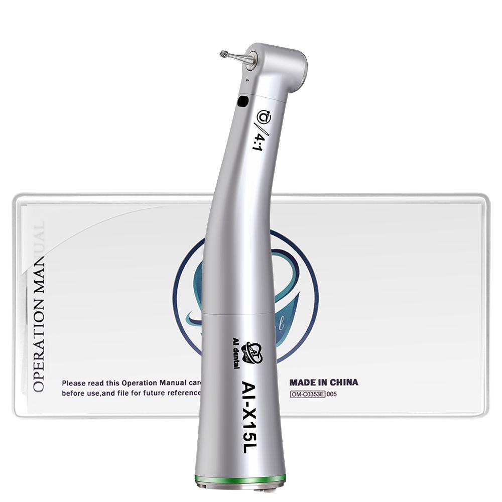 Zahnärztliches Winkelstück AI-X15L 4:1 optisches Handstück mit grüner Ringreduzierung und niedriger Geschwindigkeit für Zahnärzte