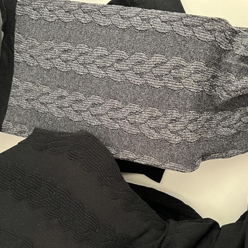 Women's High Waist Pantyhose Jacquard Braided Vertical Striped Pattern Tights Breathable Semi Opaque Stockings Leggings