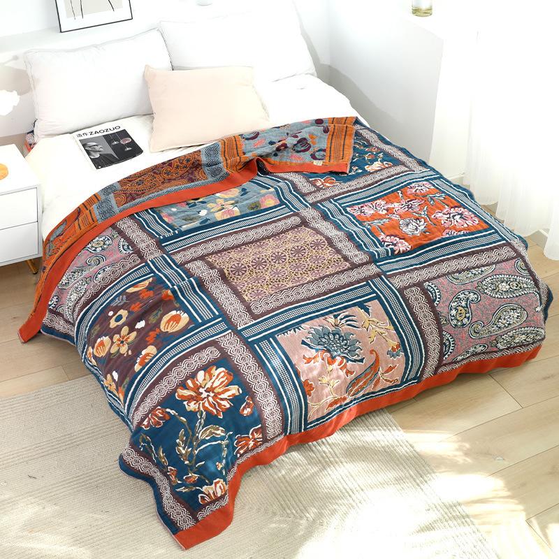 Pure Cotton Single Double Bed Sheet 100% Cotton Gauze Quilt Adult Lunch Break Sofa Blanket Summer Towel Blanket 150x200cm