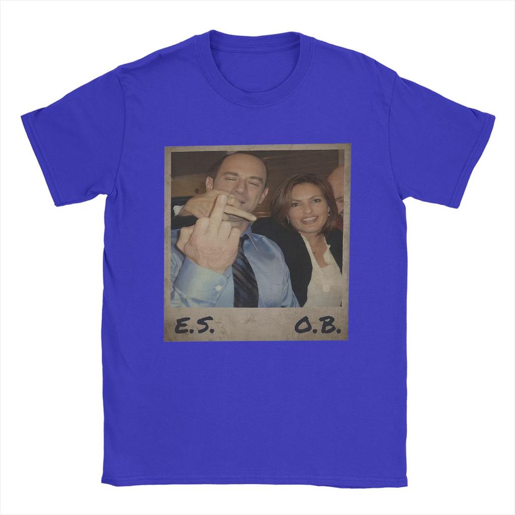 Men T-Shirt Law And Order Benson And Stabler Crazy Pure Cotton Tees Short Sleeve T Shirt Crew Neck Clothing Plus Size