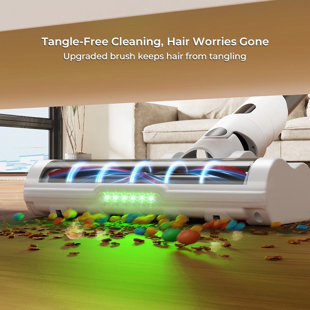 MOOSOO S5 Mate Cordless Stick Vacuum Cleaner, 20kPa Powerful Suction, 55min Runtime, 1L Dustbin, Green LED Technology