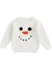 Hand-Embroidered Snowman Knit Sweater - Christmas Cotton, Long Sleeve for Baby Boy/Girl