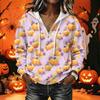 Women's Long Sleeve Halloween Print Pullover Hoodie Sweatshirt with