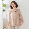 Stylish Three-Quarter Sleeve Plus Size Summer Shirt for Middle-Aged Women