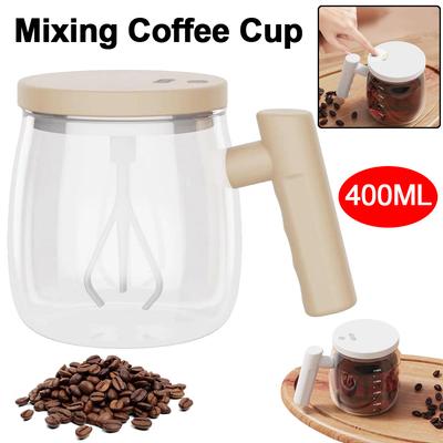Tazza da Caffè Auto-Mescolante 2024 400ML Tazza Mescolatrice Elettrica Mixer Impermeabile Bicchiere di Vetro Tazza Mescolatrice Automatica con Mescolatore Rimovibile