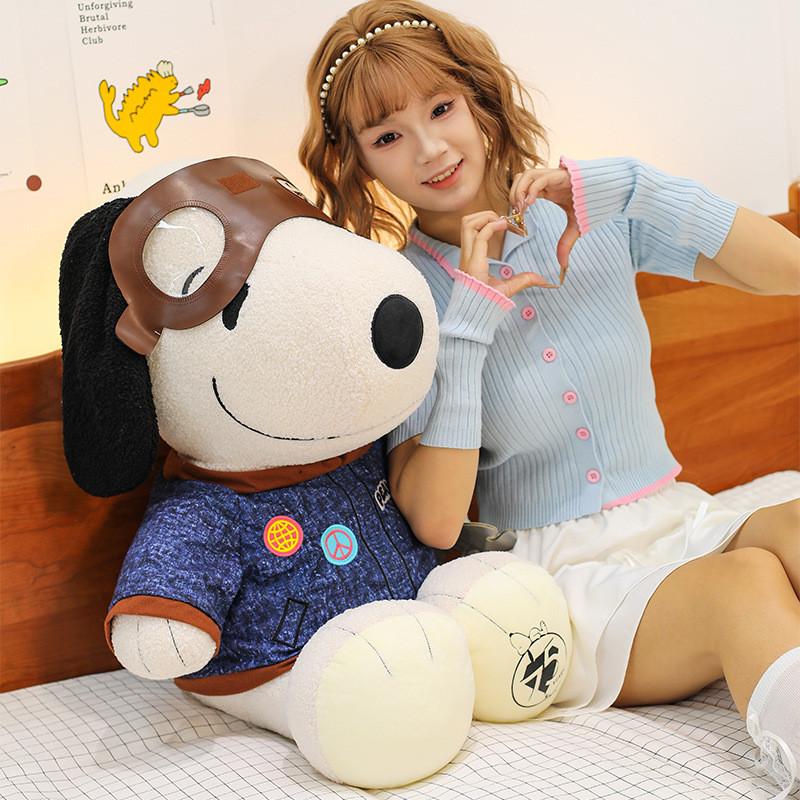 Snoopy Plush Pillow With Flyboy Costume For Kids Gift And Bedroom Decor