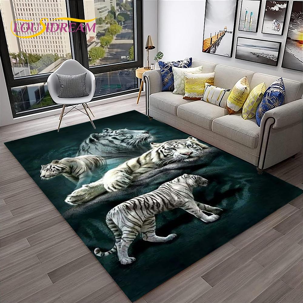 3D Cartoon Droom Tijger Dier Beest Tapijt Vloerkleed voor Huis Woonkamer Slaapkamer Bank Deurmat Decoratie, Kinder Vloerkleed Antislip Vloermat