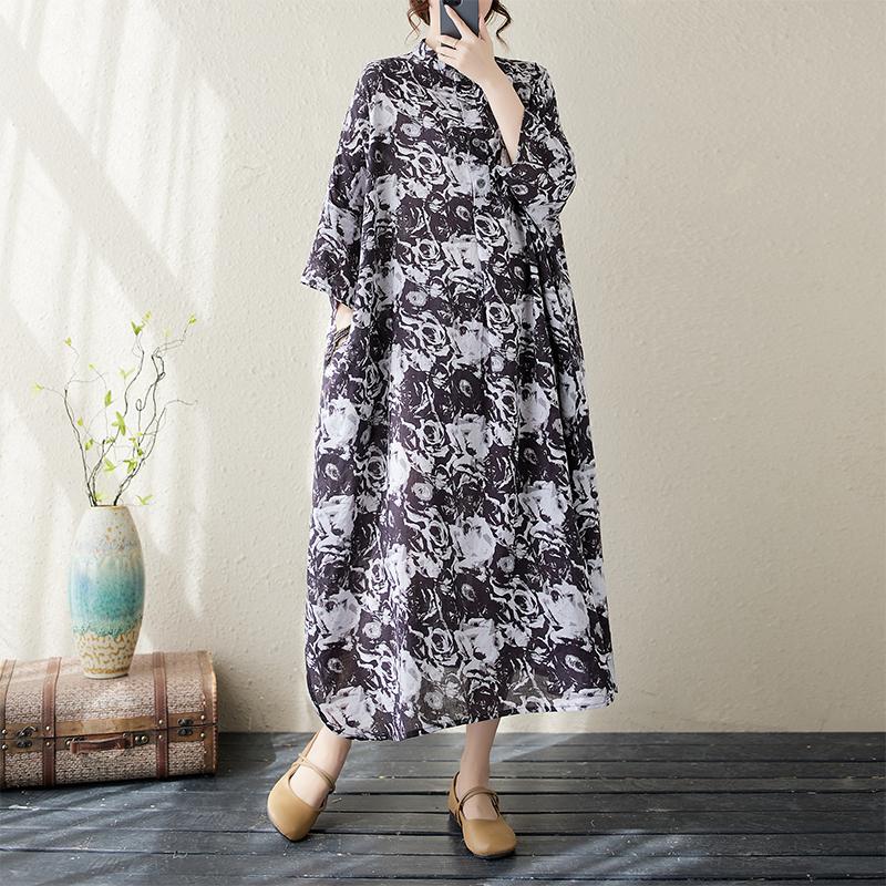 

DIMANAF 2024 Большие размеры Новое летнее женское пляжное платье Базовые свободные длинные винтажные праздничные платья больших размеров One Size чёрный