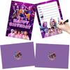 12pcs KPop Demon Hunters Party Invitation Card Anime Kids Birthday Greeting Card Single-Page Invitation Card Party Decoration
